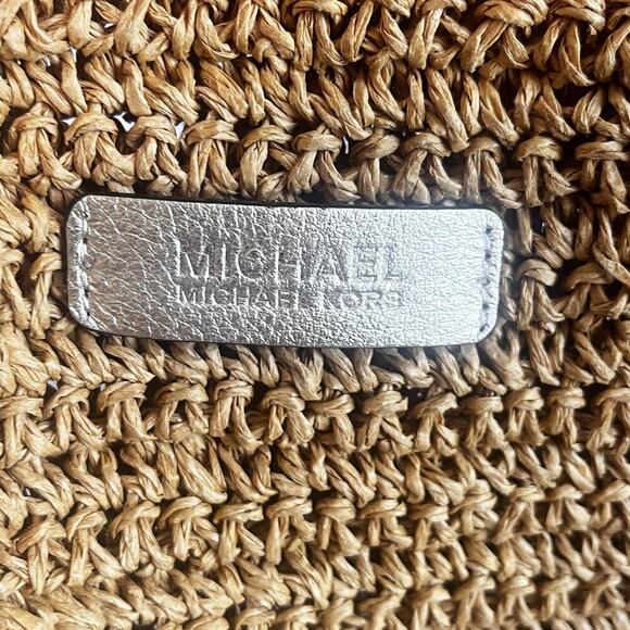 MICHAEL Michael Kors Large Studded Straw Shopper Tote Bag - Picture 7 of 9